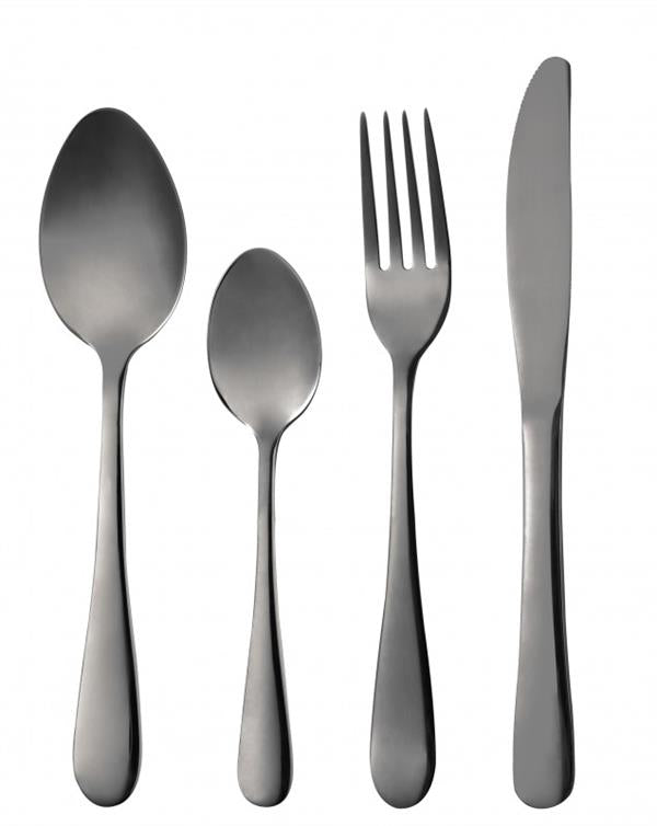 Bergner Munich 24PC Cutlery Set Black Shiny